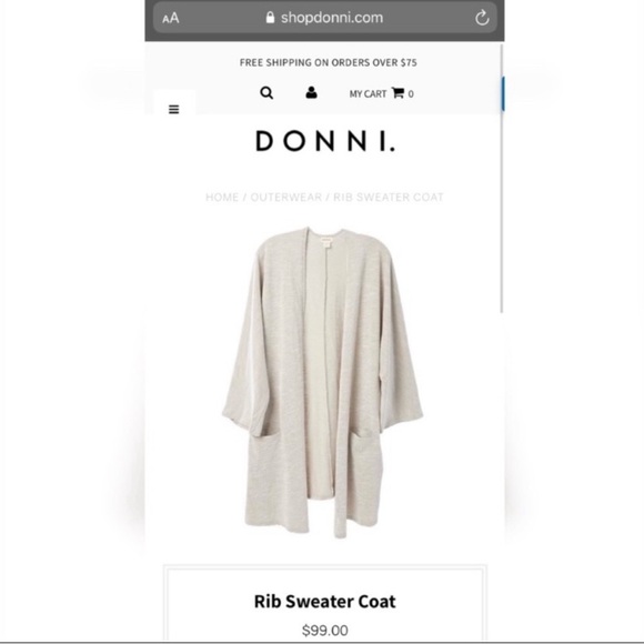 DONNI Ribbed Sweater Coat Cardigan - Picture 3 of 16